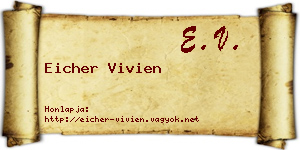 Eicher Vivien névjegykártya